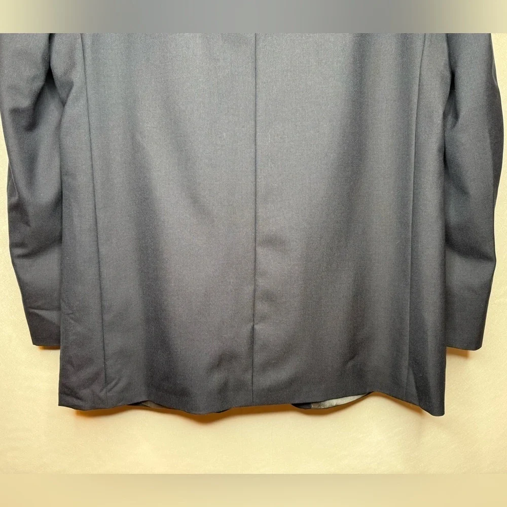 Oscar De La Renta Deep Navy Sport Coat Jacket Blazer 100% Wool 2 Button Size 44L
